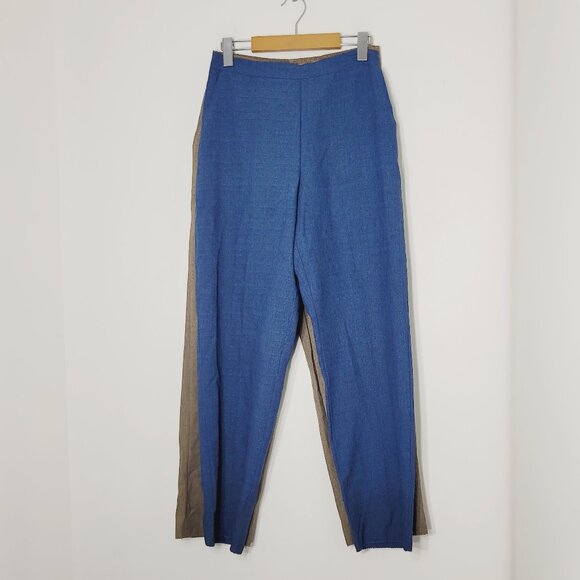Vintage Classic Editions 2 Pairs Brown & Blue Elastic Waist Straight Leg Pant S - Picture 4 of 16